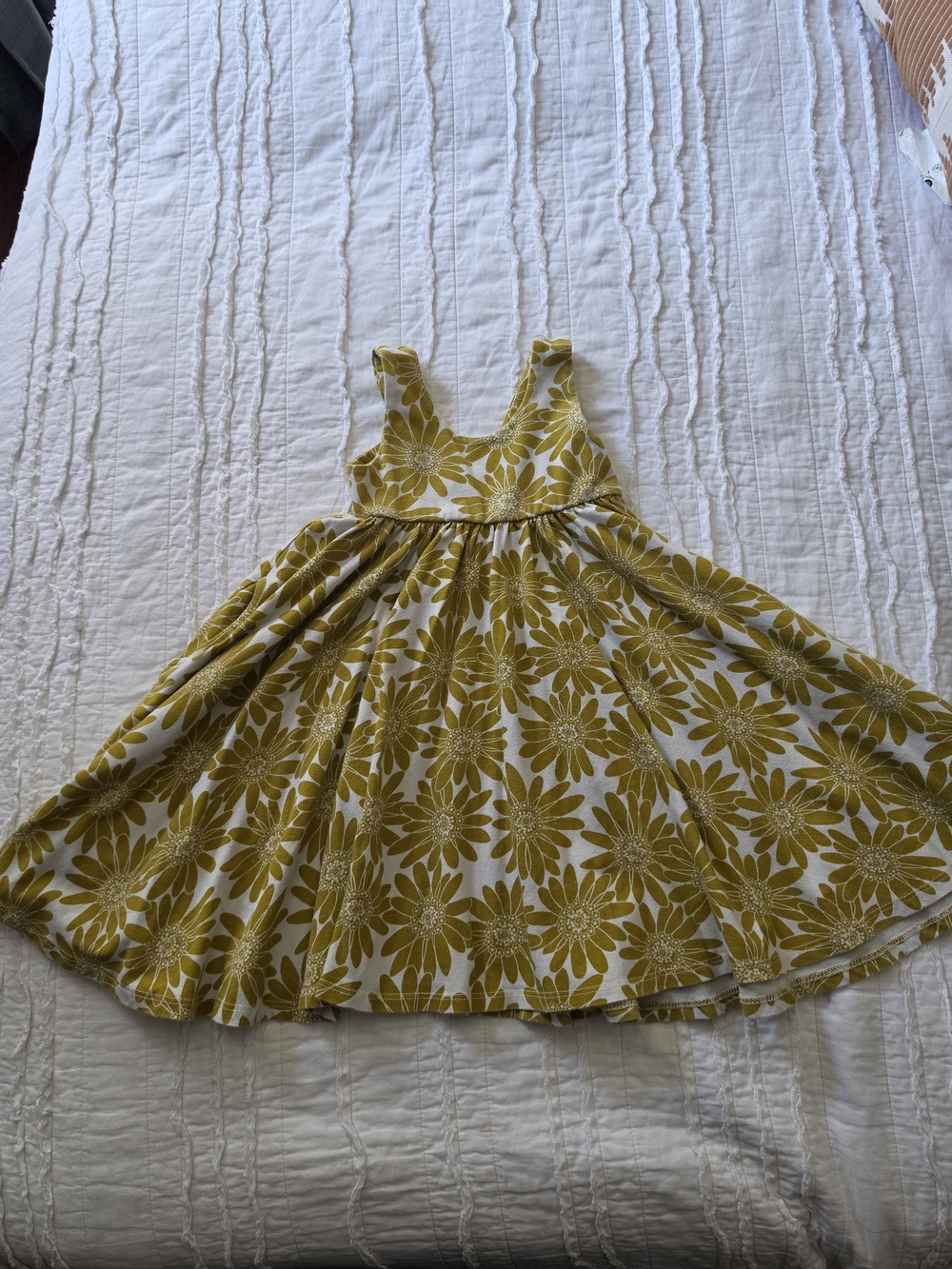 Remie Girl Green Floral Tank Dress with Twirl Skirt